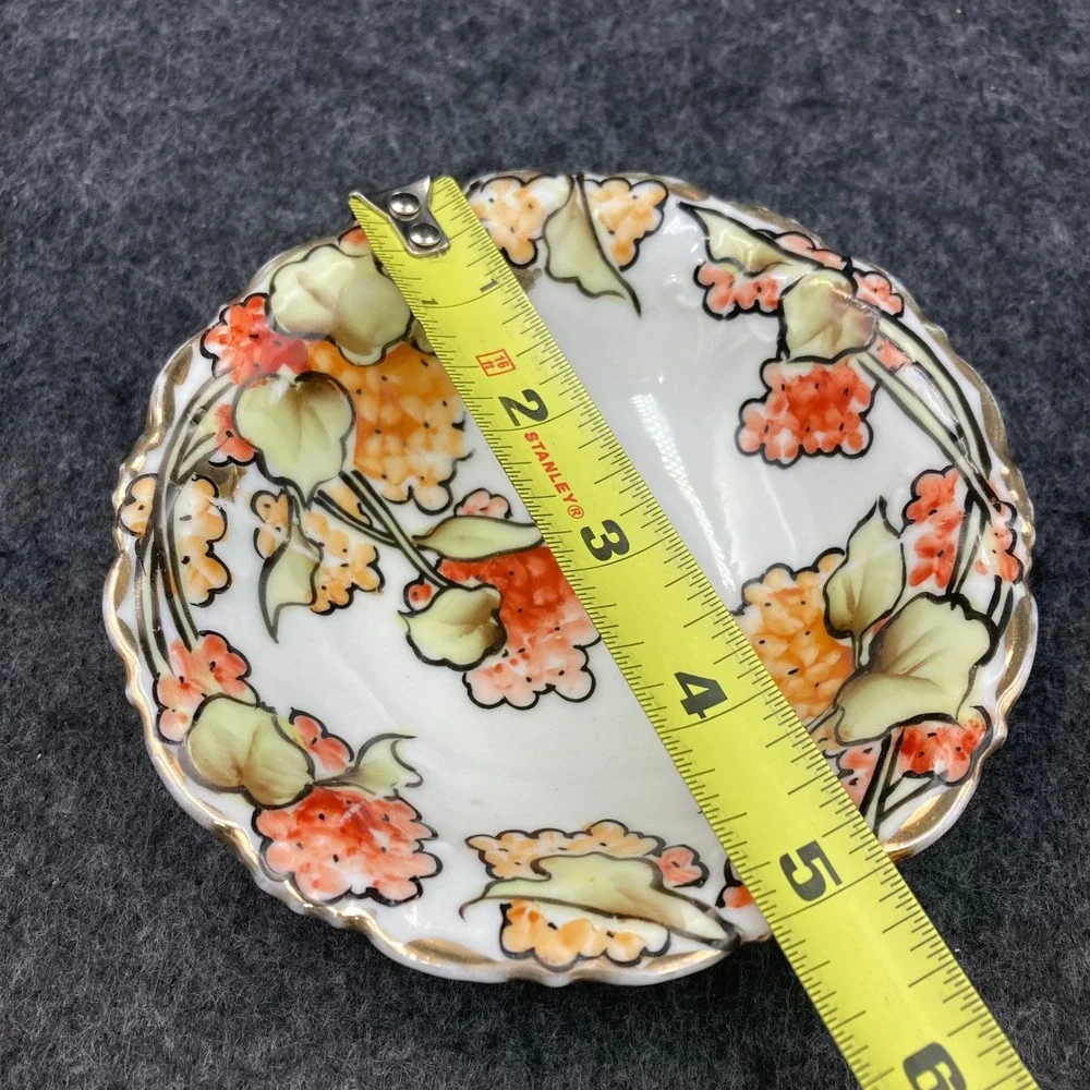 Set‎ of 6 Vintage Nippon Noritake Hand Painted Floral Berry Bowls Gold Trim